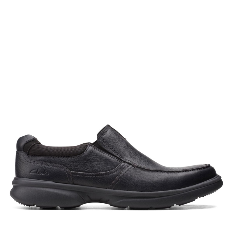 Black Men's Clarks Bradley Free Blk Tumbled Lea Loafers | 5023481-AM