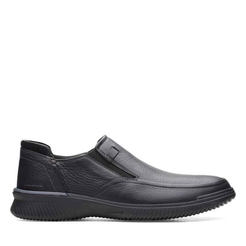 Black Men's Clarks Donaway Step Leather Slip Ons | 2504163-RC