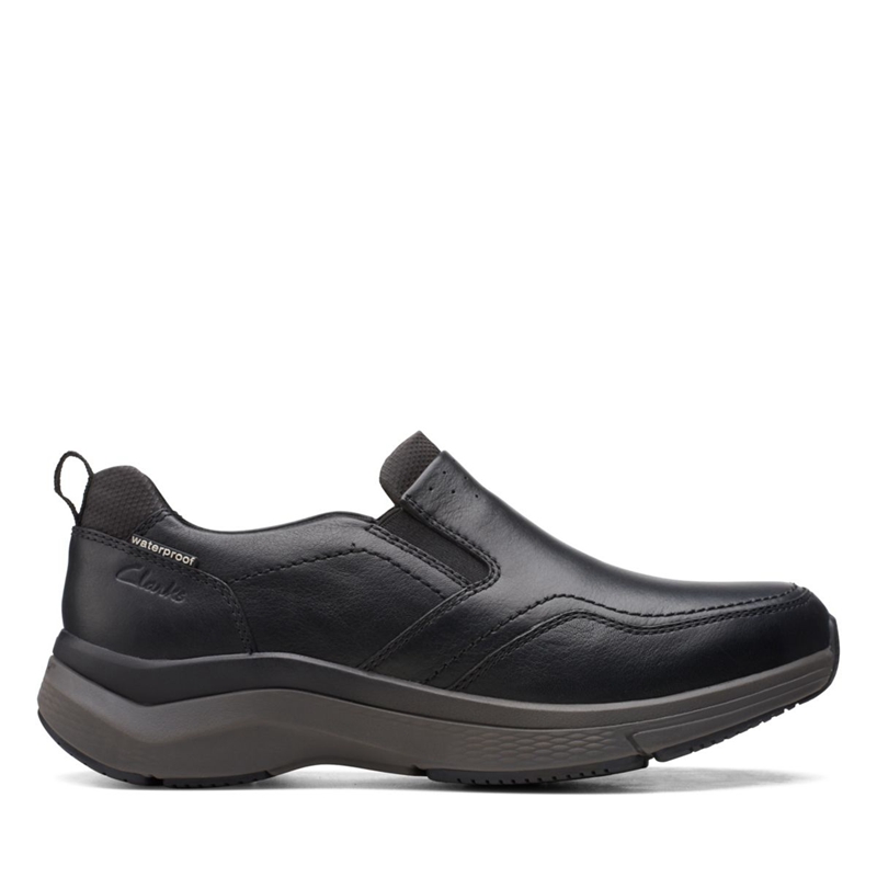 Black Men's Clarks Wave 2.0 Edge Leather Dress Shoes | 2015867-MY