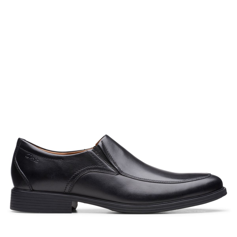 Black Men's Clarks Whiddon Step Leather Dress Shoes | 7129583-NG