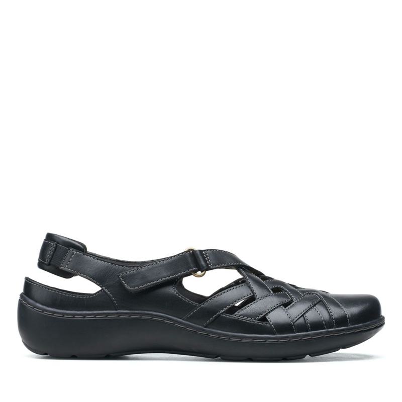 Black Women's Clarks Cora Dream Leather Sandals | 3250614-OV