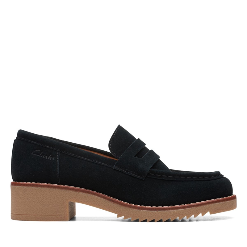 Black Women's Clarks Eden Style Sde Loafers | 5043127-ET