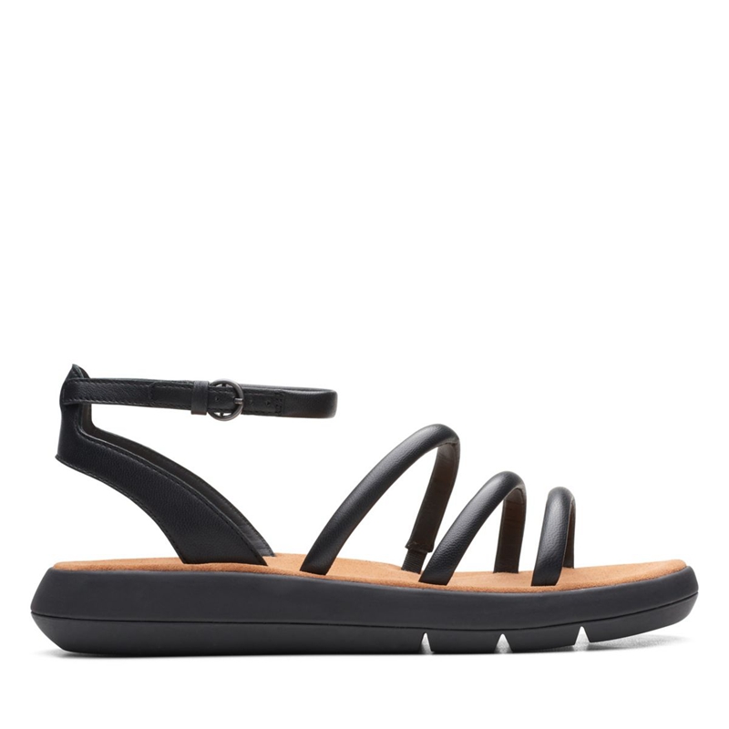 Black Women's Clarks Jemsa Style Leather Sandals | 1432976-PQ