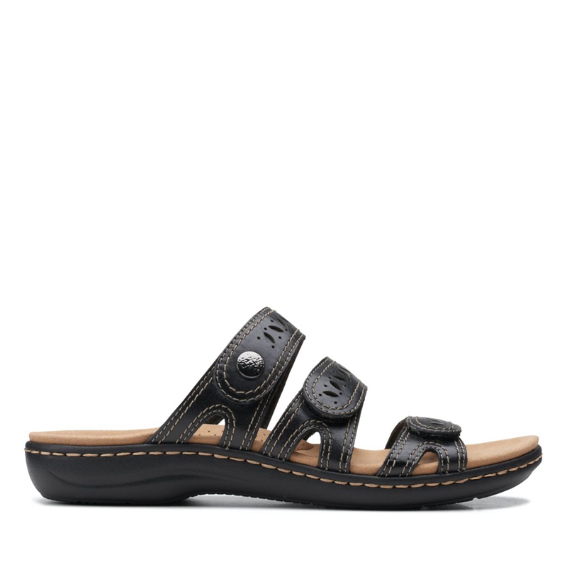 Black Women's Clarks Laurieann Dee Leather Sandals | 4570863-CT