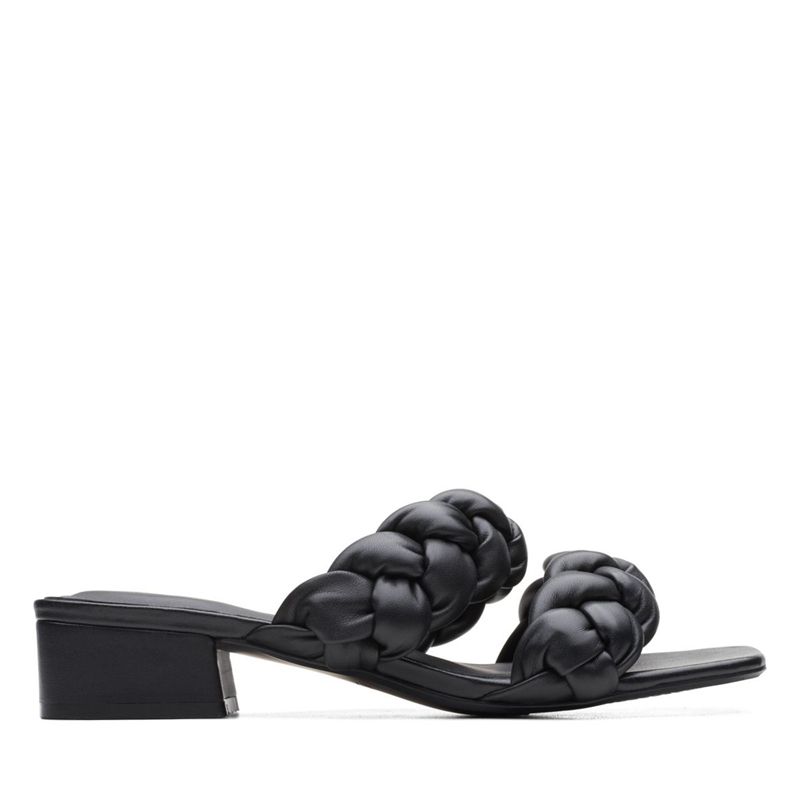 Black Women's Clarks Seren25 Braid Leather Sandals | 4976182-VQ