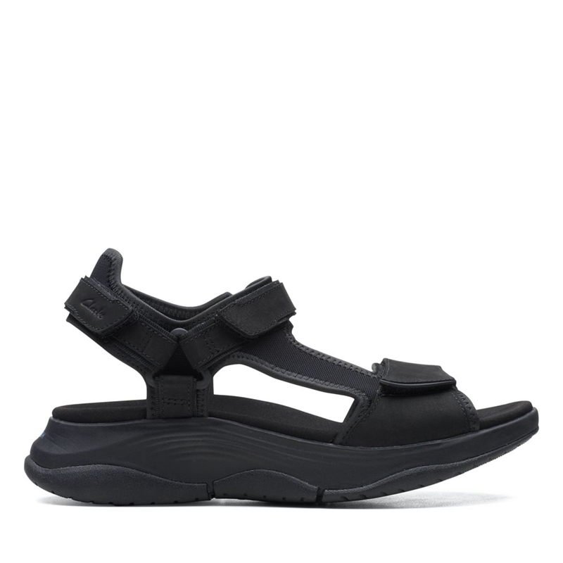 Black Women's Clarks Wave 2.0 Skip Combi Sandals | 5842719-JM