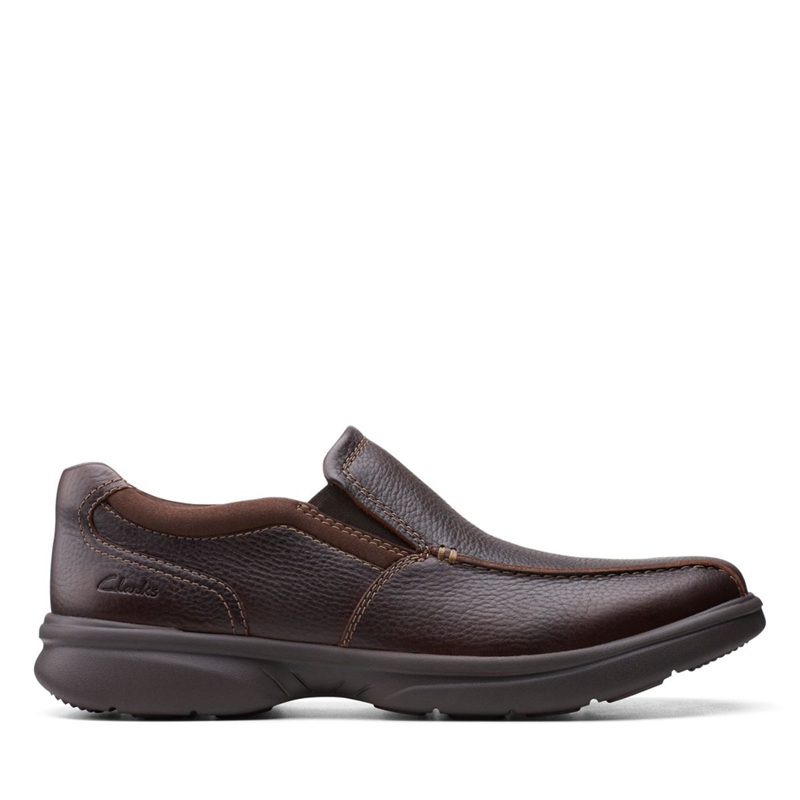 Brown Men's Clarks Bradley Step Tumb Loafers | 7615439-SE