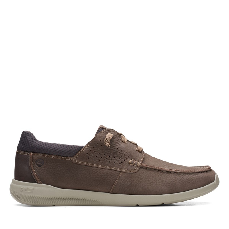 Brown Men's Clarks Gorwin Moc Nubuck Slip Ons | 0684537-AB