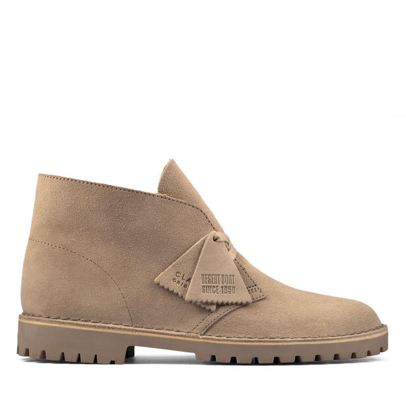 Brown Men's Clarks Rock Sand Suede Chukka Boots | 8136429-NI