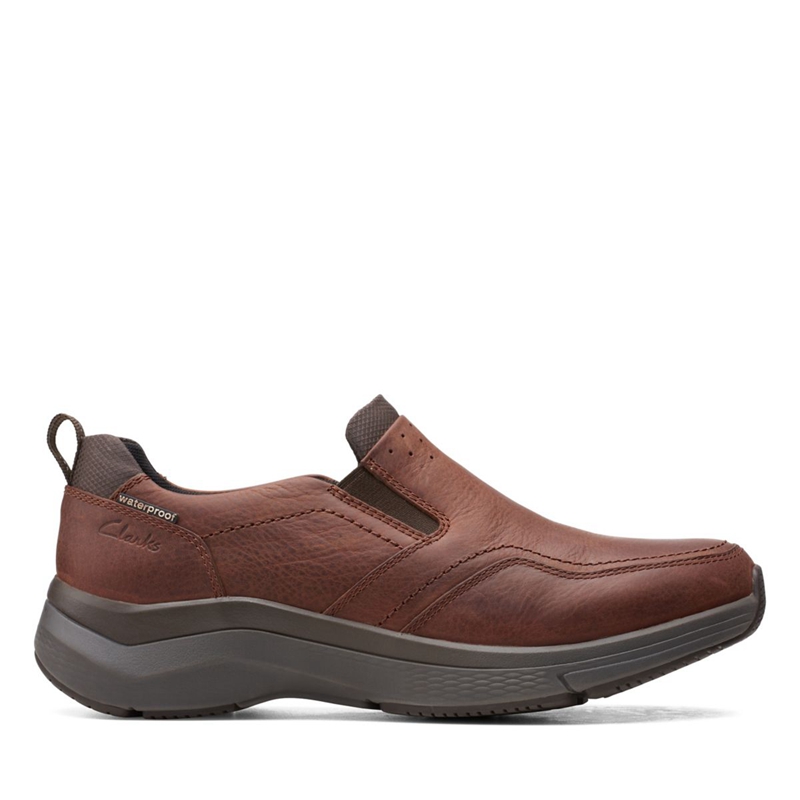 Brown Men's Clarks Wave 2.0 Edge Oily Loafers | 2781093-OE