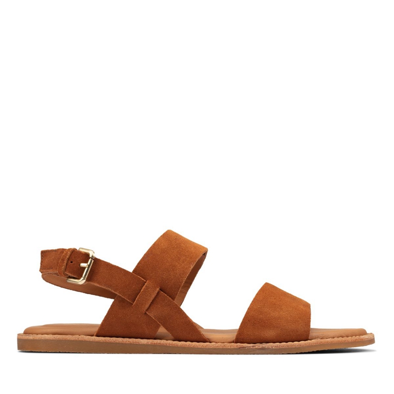 Brown Women's Clarks Karsea Strap Suede Sandals | 6139874-OX