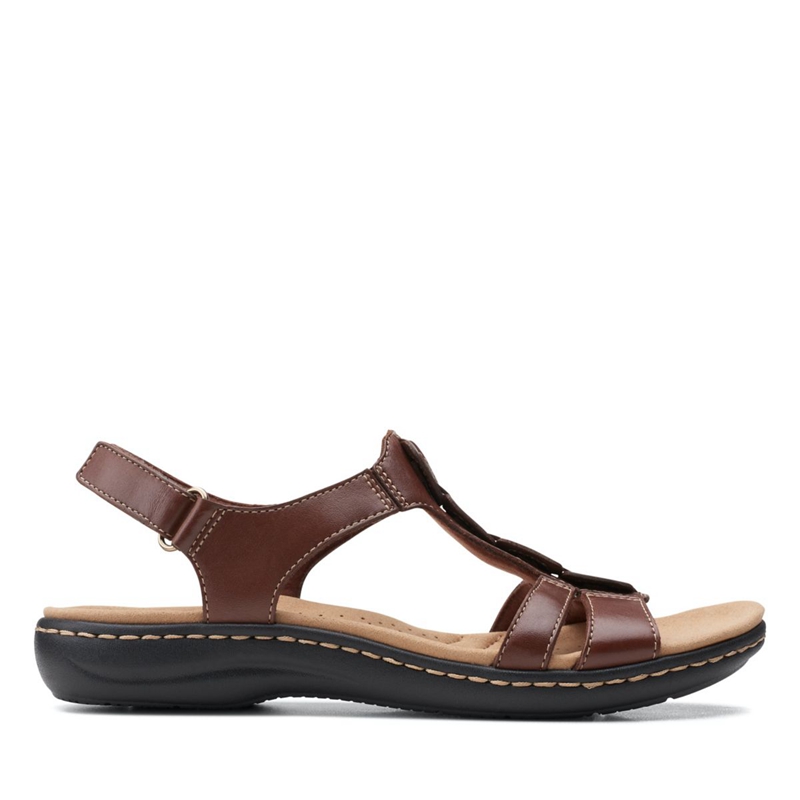 Brown Women's Clarks Laurieann Kay Leather Sandals | 4067293-DS