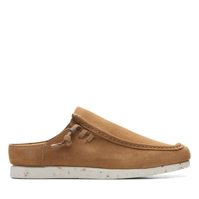 Dark Brown Men's Clarks ShacreLite Sun Suede Slip Ons | 4826501-OX