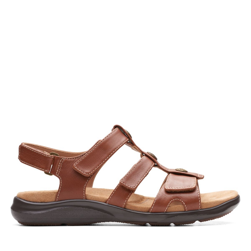 Dark Brown Women's Clarks Kylyn Step Lea Sandals | 7608429-UI