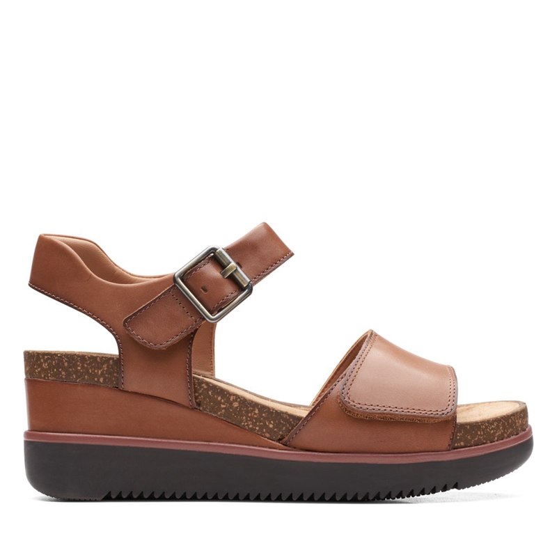 Dark Brown Women's Clarks Lizby Strap Lea Sandals | 7305216-EL