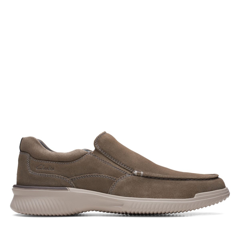 Grey Men's Clarks Donaway Free Stone Slip Ons | 9063874-OK