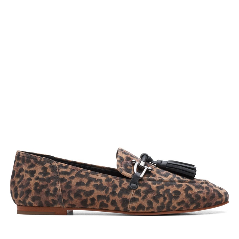 Leopard Women's Clarks Pure 2 Tassel Print Pumps | 6904351-NQ