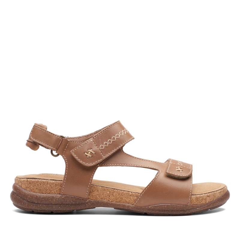 Light Brown Women's Clarks Roseville Mae Light Tan Lea Sandals | 2543179-XH