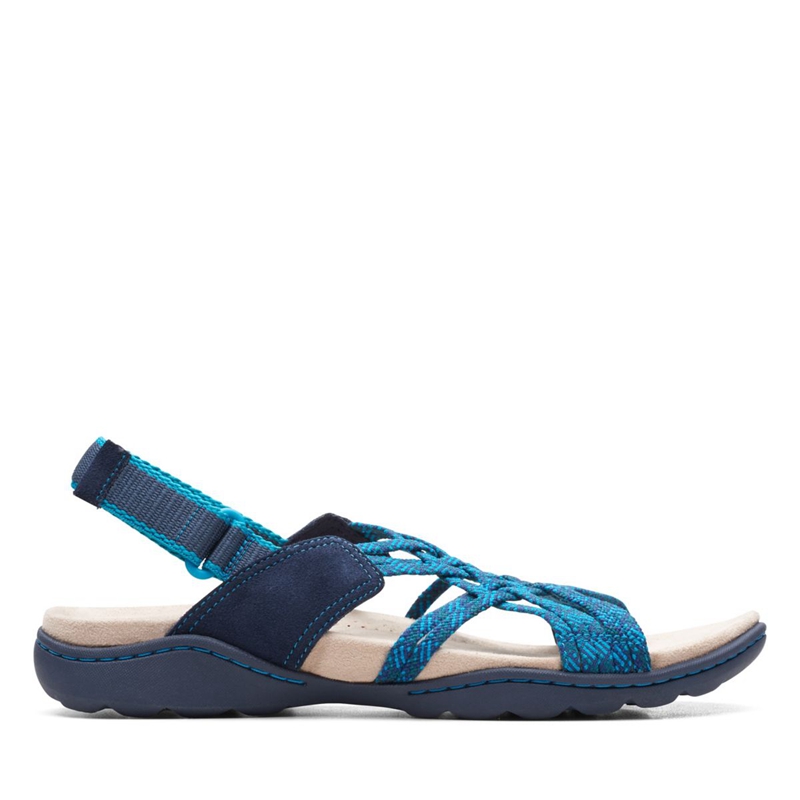 Navy Women's Clarks Amanda Ease Combi Sandals | 0823164-EM