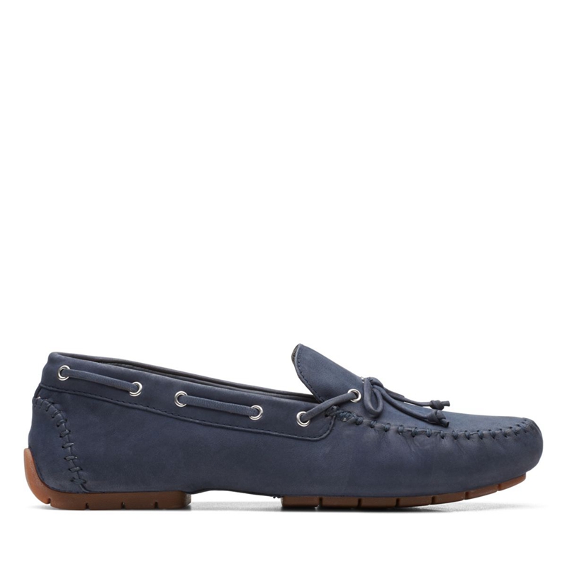 Navy Women's Clarks C Mocc Tie Nubuck Pumps | 0159268-CV