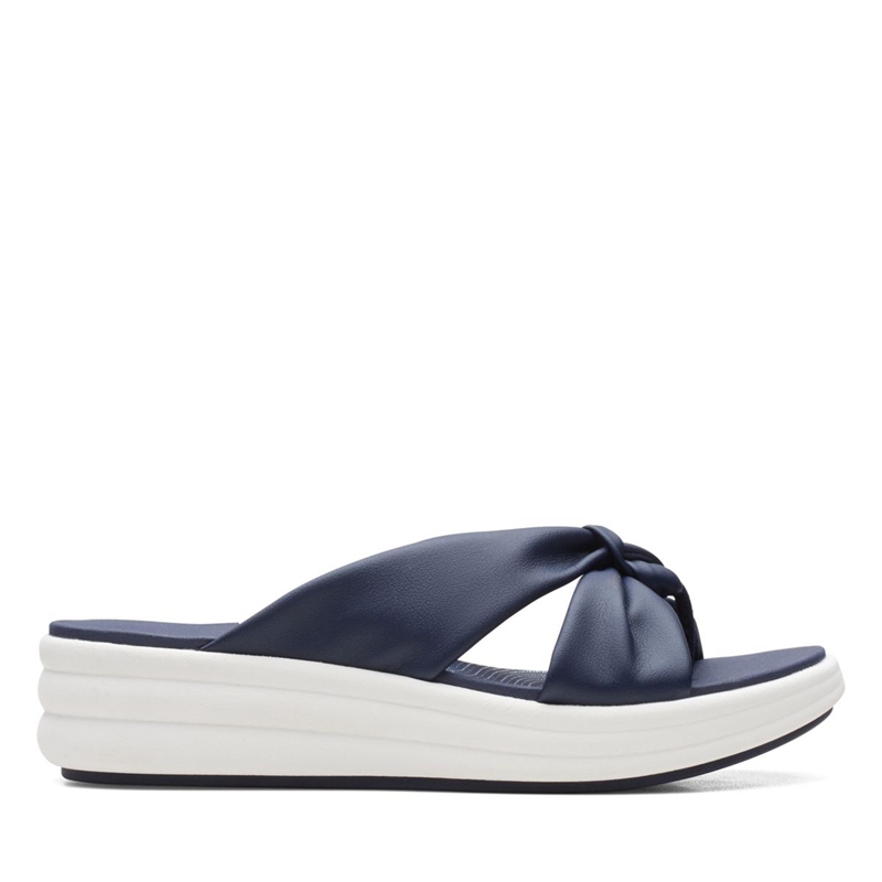 Navy Women's Clarks Drift Ave Sandals | 6718423-LN