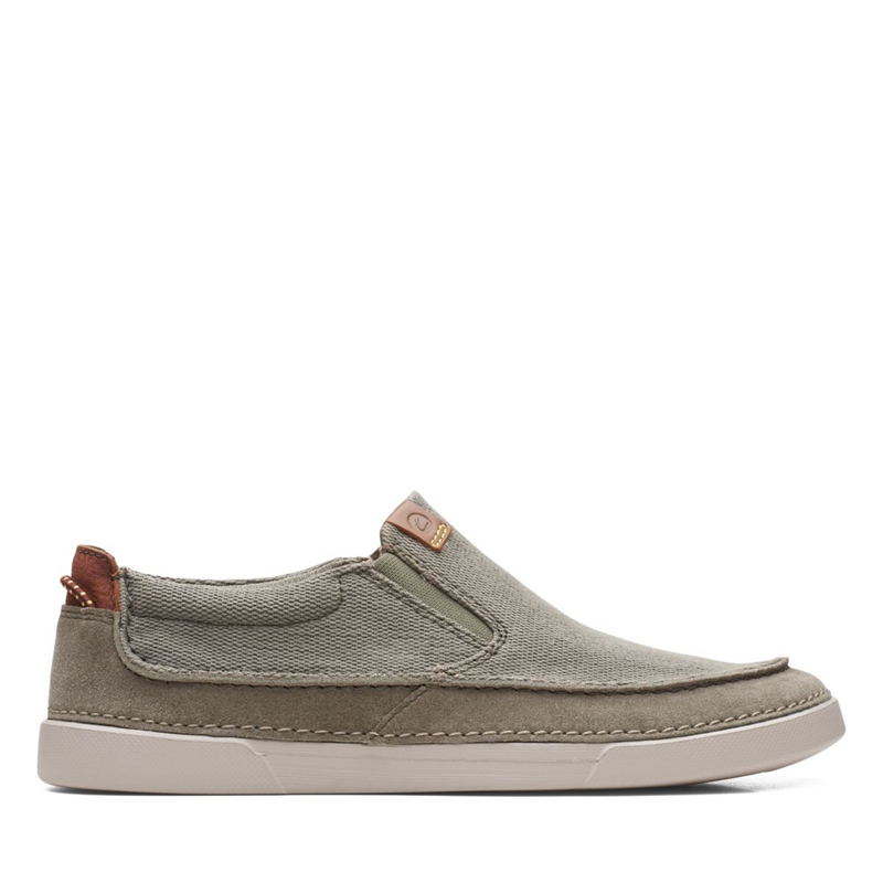 Olive Men's Clarks Gereld Step Combi Slip Ons | 3870165-UK