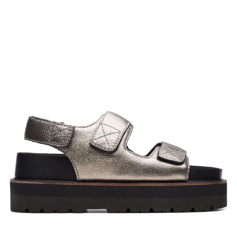 Silver Women's Clarks Orianna Sea Metallic Sandals | 2013598-WU