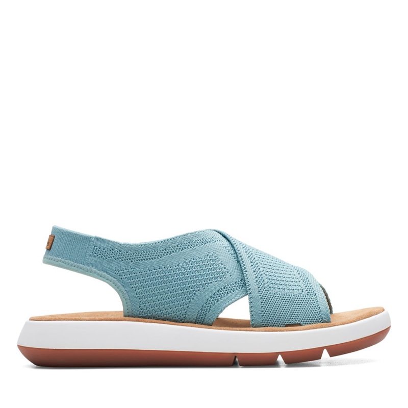 Turquoise Women's Clarks Jemsa Dash Knit Sandals | 2301764-WF