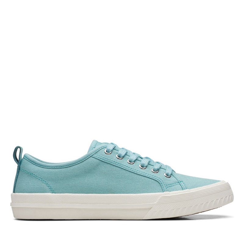 Turquoise Women's Clarks Roxby Lace Canvas Sneakers | 4681732-JH