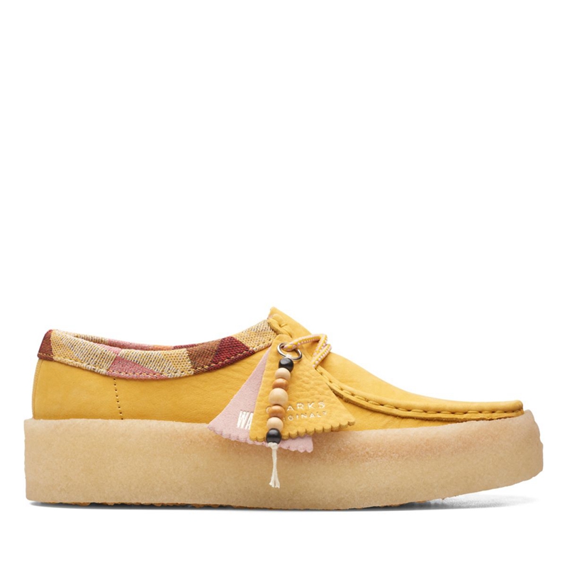 Yellow Women's Clarks Wallabee Cup Nubuck Slip Ons | 3146590-MK