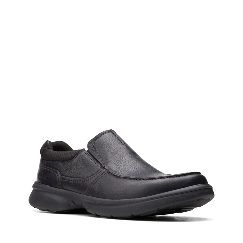 Black Men's Clarks Bradley Free Blk Tumbled Lea Loafers | 0596382-VI