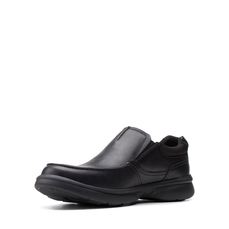 Black Men's Clarks Bradley Free Blk Tumbled Lea Loafers | 0596382-VI