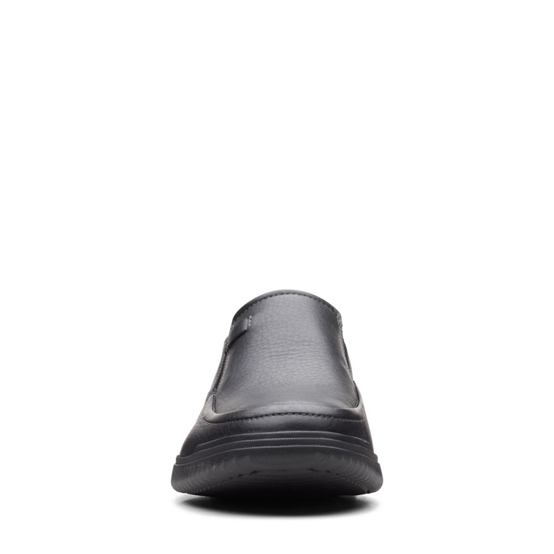 Black Men's Clarks Donaway Step Leather Slip Ons | 3926180-TU