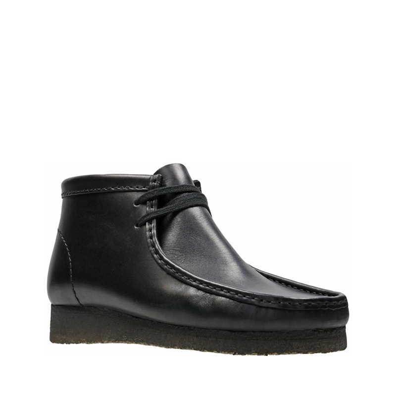 Black Men's Clarks Leather Booties | 2346970-JA