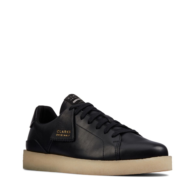 Black Men's Clarks Tormatch Leather Sneakers | 7980635-CL