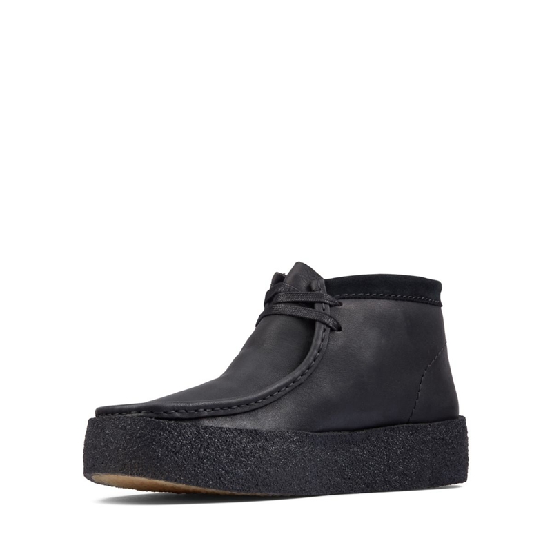 Black Men's Clarks Wallabee Cup Bt Leather Desert Boots | 1237468-DT