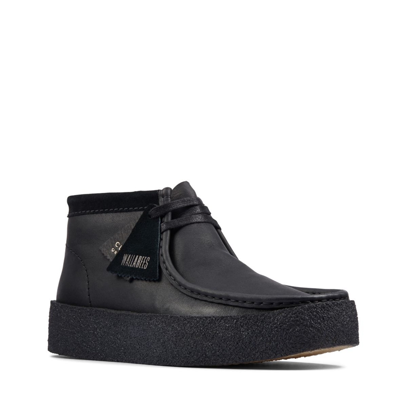 Black Men's Clarks Wallabee Cup Bt Leather Booties | 7935814-ZN