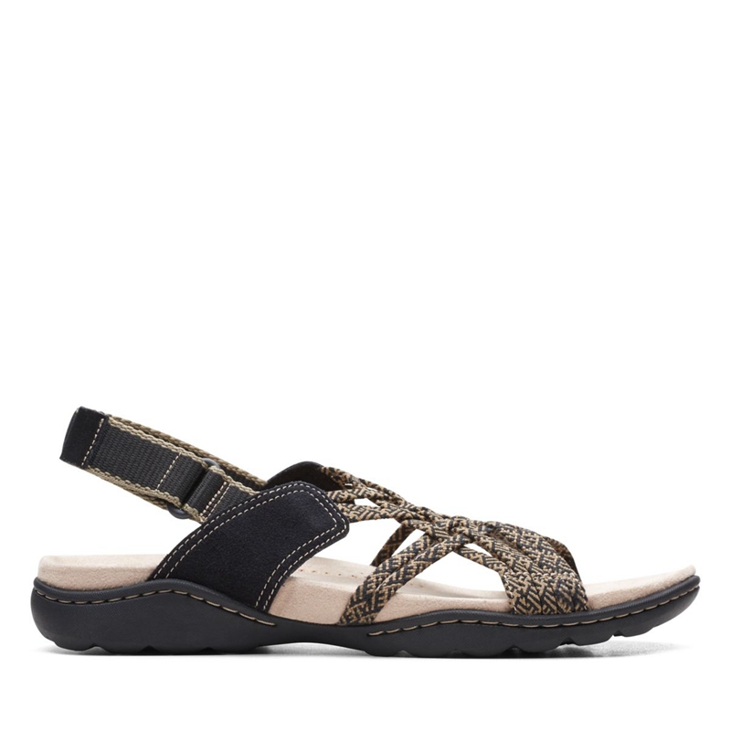 Black Women\'s Clarks Amanda Ease Combi Sandals | 7852914-AU