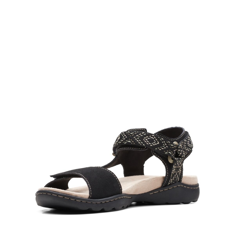 Black Women's Clarks Amanda Step Sde Sandals | 3819724-CY