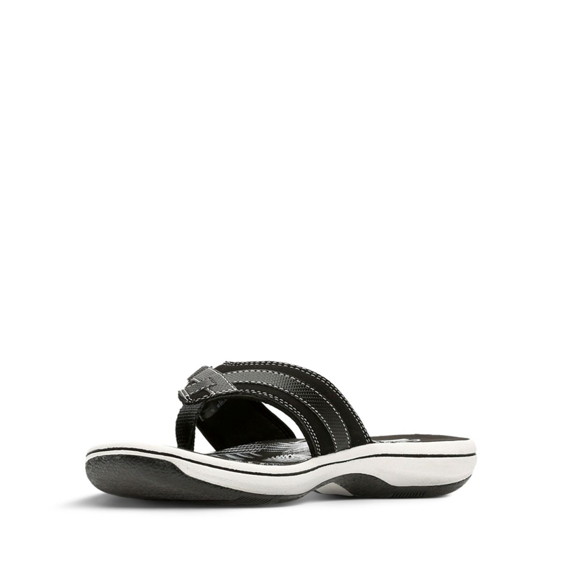 Black Women's Clarks BREEZE SEA Synthetic Flip Flops | 9023567-DC