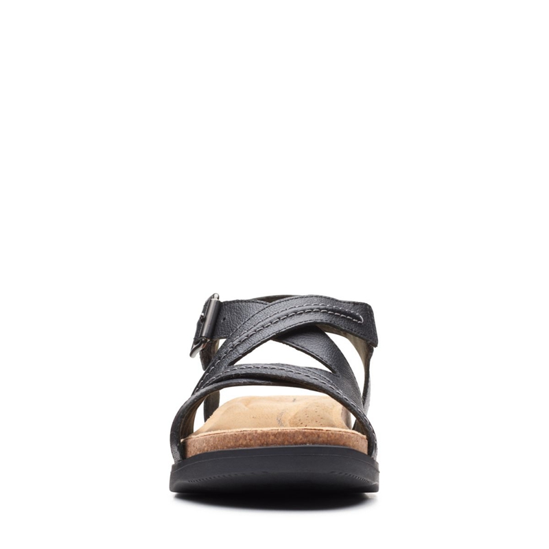 Black Women's Clarks Brynn Ave Leather Sandals | 7540318-CW