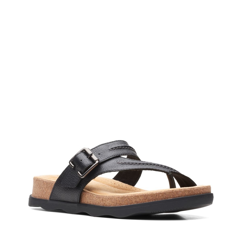 Black Women's Clarks Brynn Madi Leather Sandals | 6904287-VY