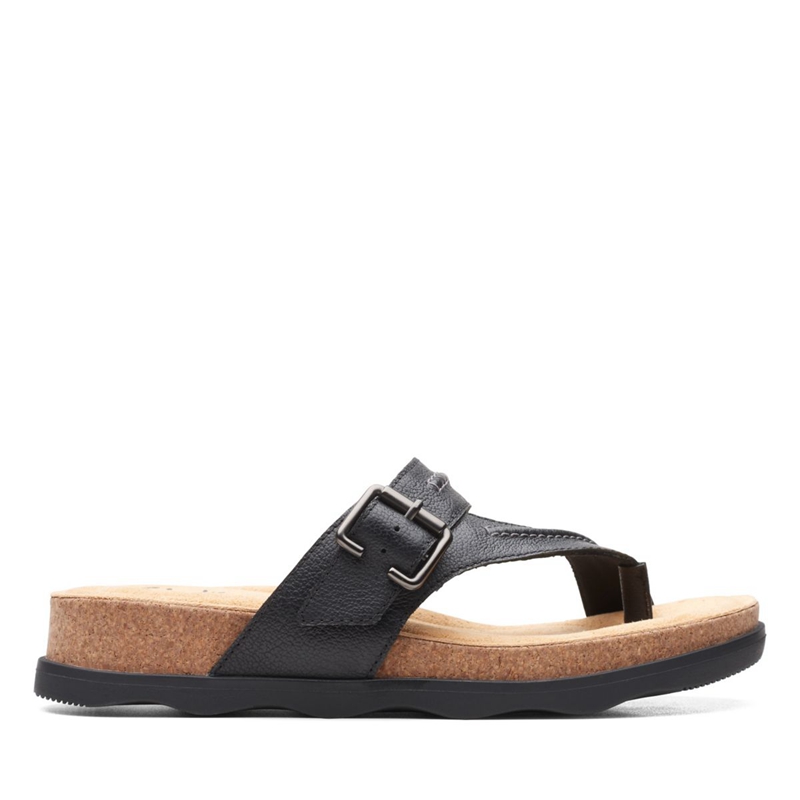 Black Women\'s Clarks Brynn Madi Leather Sandals | 6904287-VY