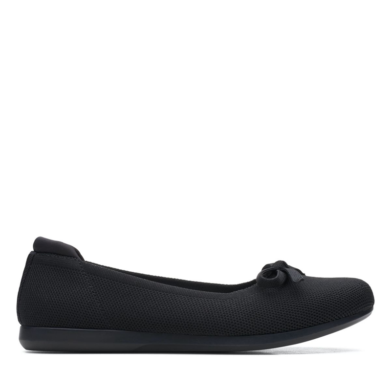 Black Women\'s Clarks Carly Hope Knit Flat Shoes | 3692781-TZ