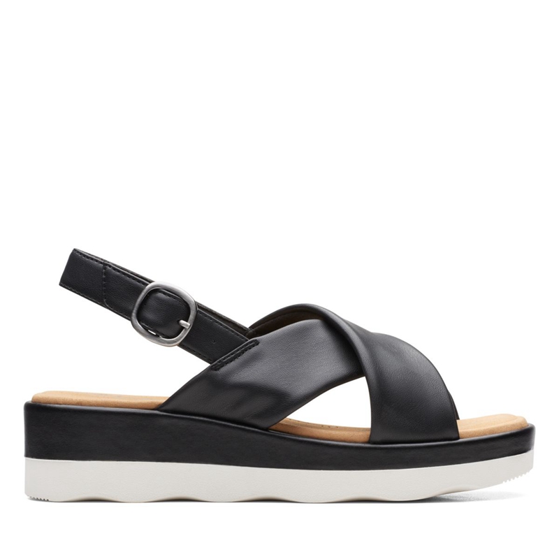 Black Women\'s Clarks Clara Cove Sandals | 3625891-OM