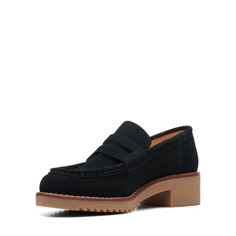 Black Women's Clarks Eden Style Sde Loafers | 5043127-ET