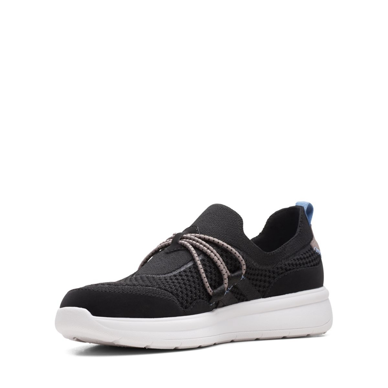 Black Women's Clarks Ezera Run Combi Slip Ons | 9261385-SY