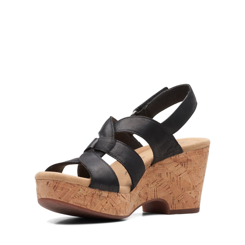 Black Women's Clarks Giselle Beach Leather Sandals | 5032198-RO