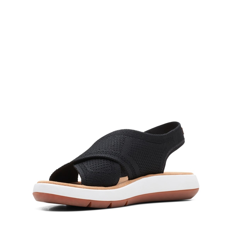 Black Women's Clarks Jemsa Dash Knit Sandals | 2504791-OF