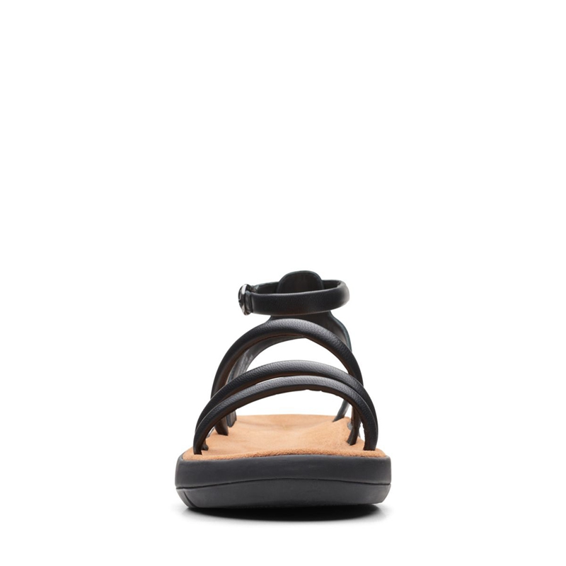 Black Women's Clarks Jemsa Style Leather Sandals | 1432976-PQ